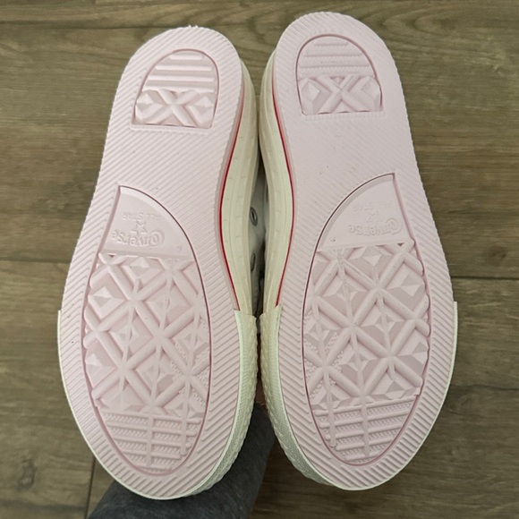 Converse Kids White and Pink High-Top Sneakers - Picture 7 of 7